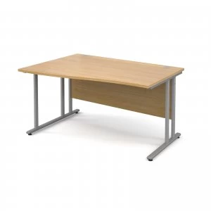 Maestro 25 SL Left Hand Wave Desk 1400mm - Silver Cantilever Frame oa