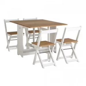 Santos Pine and White Butterfly Dining Set