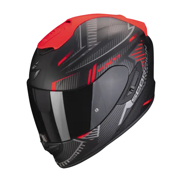 Scorpion Exo-1400 Evo Air Shell Matt Black-Red Full Face Helmet L