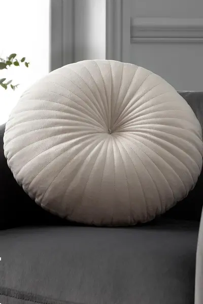 Catherine Lansfield 'Round' Cushion Natural