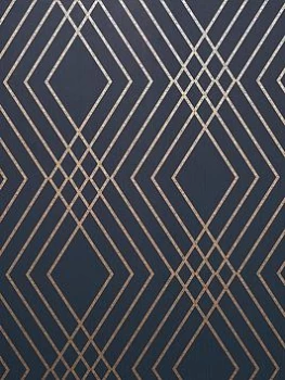 Fine Decor Fine Decor Shard Trellis Navy & Gold Wallpaper