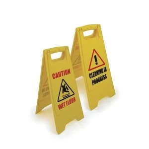 PVC Sign 300x400x600mm Caution Wet Floor