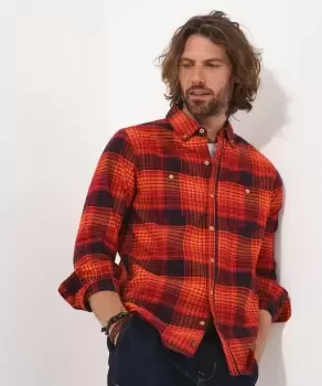 Autumnal Check Button Down Collared Long Sleeve Shirt