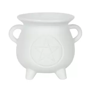 White Pentagram Cauldron Oil Burner