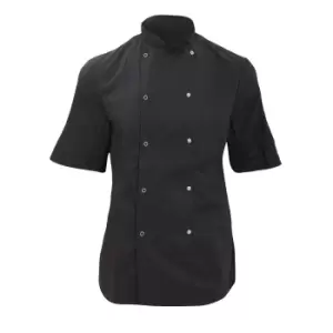 Dennys Womens/Ladies Economy Short Sleeve Chefs Jacket / Chefswear (Pack of 2) (M) (Black)