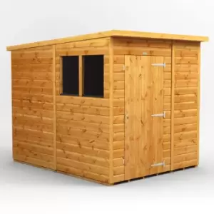 Power Sheds - 6x8 Power Pent Garden Shed - Brown