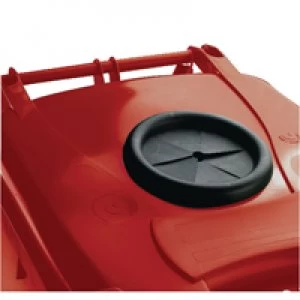 Slingsby Wheelie Bin 140L With Bottle Bank Aperture and Lid Lock Red 377870