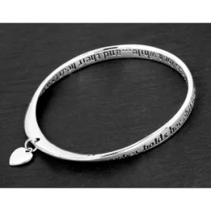 Equilibrium Silver Plated Heart Bangle Mum Hands