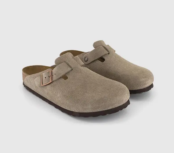 Birkenstock Mens Boston Clogs M Taupe In Natural, 7