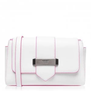 DKNY Medium Flap Shoulder Bag - WhtElecPnk NXF