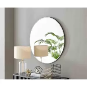 Furniture Box Emma 100cm Round Silver Frame Wall Mirror