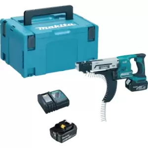 Makita DFR550 18v Cordless LXT Auto Feed Screwdriver 2 x 5ah Li-ion Charger Case