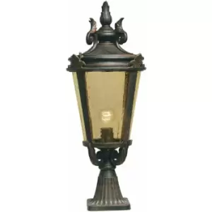 Loops - Outdoor IP44 1 Bulb Wall Ground Pedestal Weathered Bronze LED E27 150W