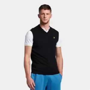 Mens V Neck Vest - Jet Black - XS