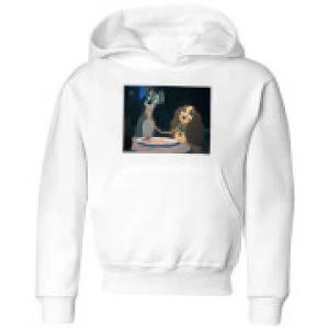 Disney Lady And The Tramp Spaghetti Scene Kids Hoodie - White - 3-4 Years