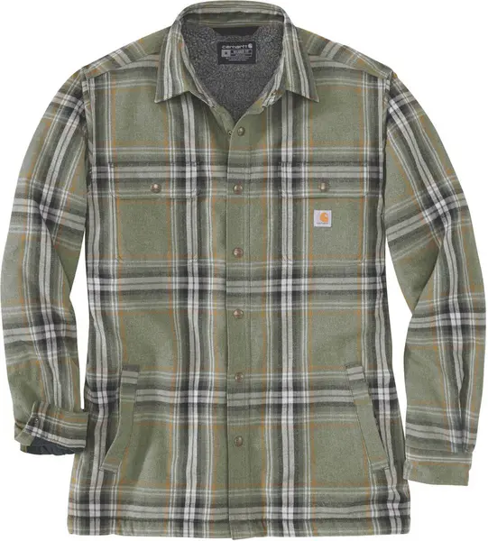 Carhartt Flannel Sherpa Lined Shirt, green, Size M