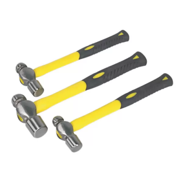 Genuine SEALEY AK2031 Ball Pein Hammer Set 3pc Fibreglass Shaft