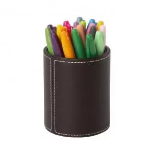 Osco Faux Leather Pen Pot Brown 32971DT