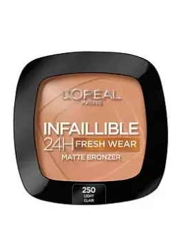 LOreal Paris Infallible 24H Longwear Soft Matte Bronzer, 450 Tan Deep, Women