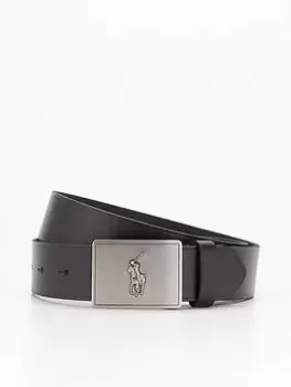 Polo Ralph Lauren Pony Plaque Leather Belt - Black, Size 32, Men