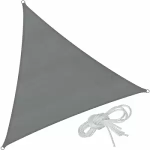 Sun shade sail triangular, grey - garden sun shade, garden sail shade, sun canopy - 360 x 360 x 360cm - grey