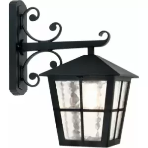 Loops - IP43 Wall Light Sconce Black LED E27 100W Bulb External d00212