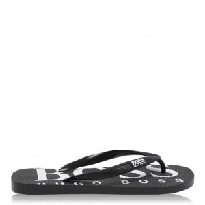 Hugo Boss Rubber Logo Flip Flops Black/White Size 5-6 Men