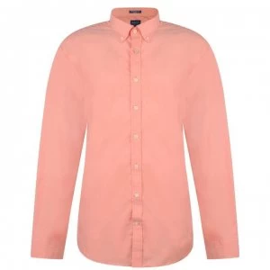 Gant Gant Long Sleeved Poplin Shirt Mens - Coral 859