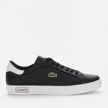 Lacoste Mens Powercourt 0520 1 Leather Court Trainers - Black/White - UK 8