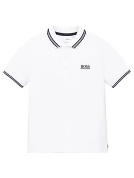 Hugo Boss Short Sleeve Logo Polo Shirt White Size 10 Years Boys