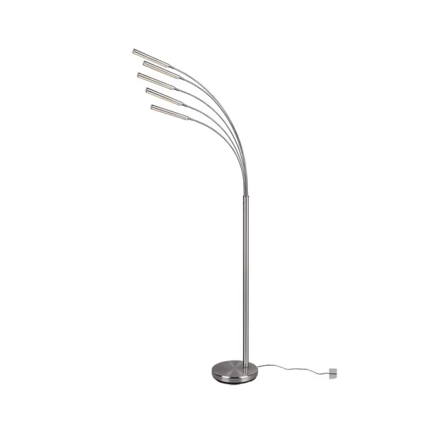 Reed Modern 5 Light Multi Arm Floor Lamp Nickel Matt 3000K