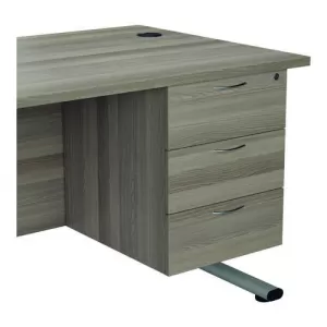 Jemini 655 Fixed Pedestal 3 Drawer Grey Oak KF74419