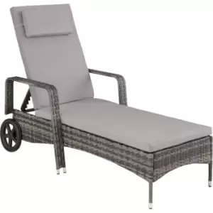 Tectake - Sun lounger rattan - reclining sun lounger, garden lounge chair, sun chair