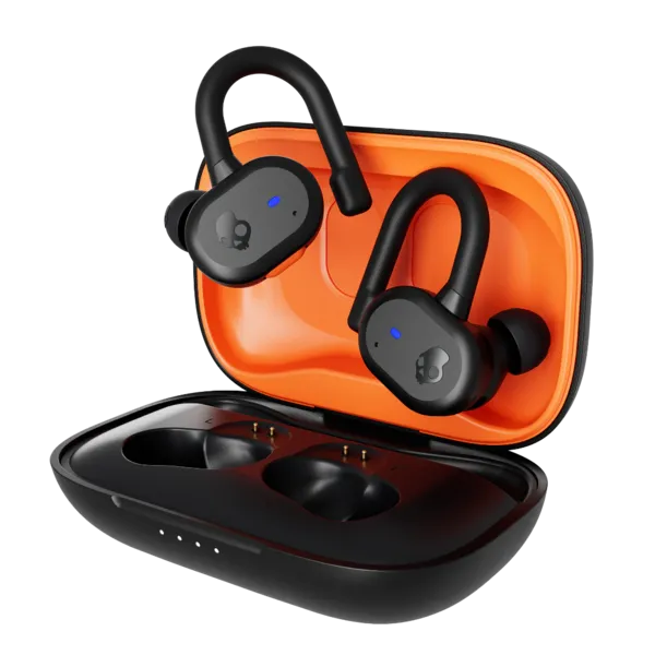 SKULLCANDY Push Active Wireless Bluetooth Noise Cancelling Sports Earbuds - True Black & Orange,Black 810045689487