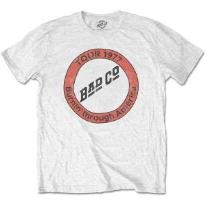 Bad Company - Burnin' Through America Unisex Large T-Shirt - White