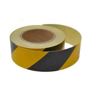 Black/Yellow Reflective Tape 50mm x 25MTRS