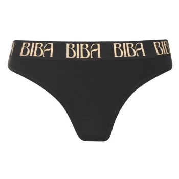 Biba Soft Cotton Thongs - Black