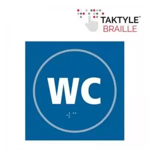 WC&rsquo; Sign; Self Adhesive Taktyle; Blue 150mm x 150mm