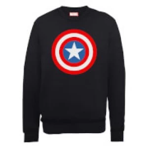 Marvel Avengers Assemble Captain America Simple Shield Sweatshirt - Black - M