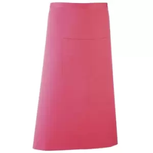 Premier Unisex Colours Bar Apron / Workwear (Long Continental Style) (Pack of 2) (One Size) (Fuchsia)