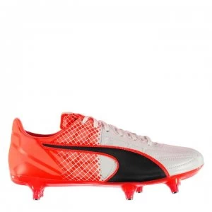 Puma evoSpeed 3.5 Leather SG Football Boots - Black/Red Blast