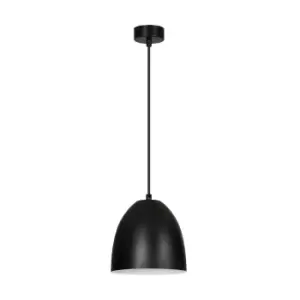 Haris Black/White Dome Pendant Ceiling Light 1x E27