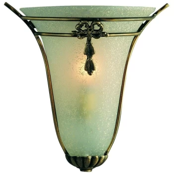 Searchlight - 1 Light Indoor Half Wall Washer Light Bronze with Frosted Scavo Glass, E14