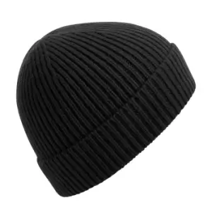 Beechfield Engineered Knit Ribbed Beanie (One Size) (Black)