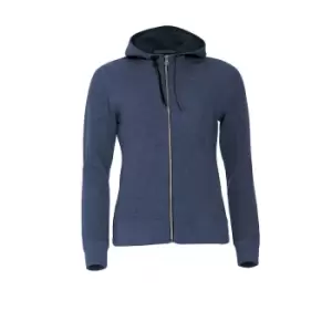 Clique Womens/Ladies Classic Melange Full Zip Hoodie (XS) (Blue)