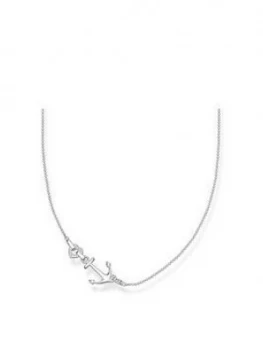 Thomas Sabo Sterling Silver Cubic Zirconia Love Anchor Necklace, One Colour, Women