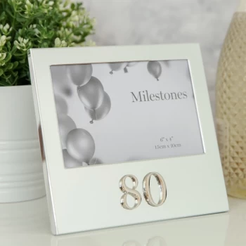 6" x 4" - Milestones Birthday Frame with 3D Number - 80