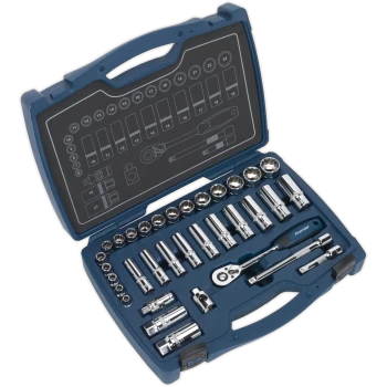 Sealey AK8994 3/8" Drive 34 Piece Socket Set 3/8"