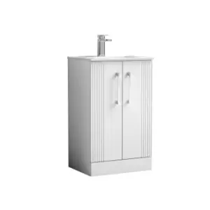 Nuie Deco 500mm Floor Standing 2 Door Vanity & Basin 2 - Satin White