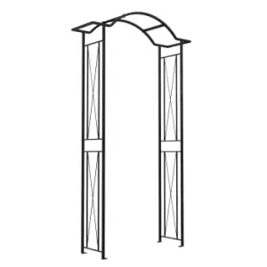 Panacea KD Wave Top Steel Garden Arch - Black